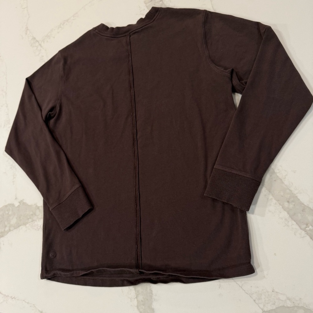 Lululemon All Yours Heavyweight Long Sleeve Shirt Women’s Size 4 Chocolate Brown - Picture 6 of 7
